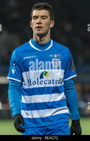 Zwolle, Niederlande 20. Januar 2019 Fußball-niederländischen Eredivisie: PEC Zwolle v Feyenoord Eredivisie 2018-2019 L-R Pelle Klemens von Pec Zwolle Stockfoto