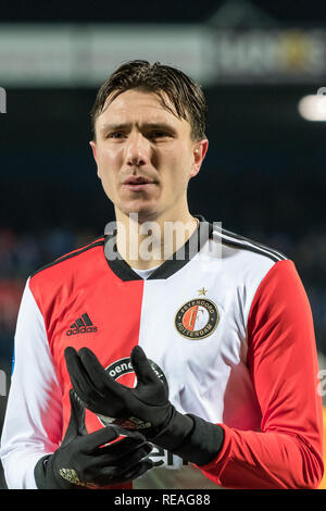 Zwolle, Niederlande 20. Januar 2019 Fußball-niederländischen Eredivisie: PEC Zwolle v Feyenoord Eredivisie 2018-2019 L-R Steven Berghuis von Feyenoord Stockfoto