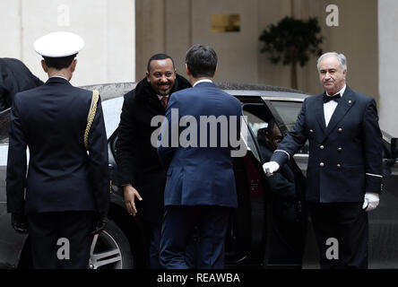 Rom, Italien. 21. Januar 2019. Der Ministerpräsident Giuseppe Conte, trifft der Premierminister der Demokratischen Bundesrepublik Äthiopien, Abiy Ahmed Ali Im pic Giuseppe Conte, Abiy Ahmed Ali Credit: LaPresse/Alamy leben Nachrichten Stockfoto
