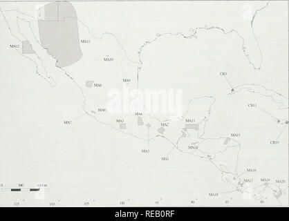 . Die Erhaltung Atlas der tropischen Wälder: In Nord- und Südamerika. Identifizierung von Bereichen für den Schutz der Nord- Tabelle 3.2 Liste der CPD-Standorte in der Karibik und Mittelamerika Land Code Site Name Kuba Cb3 Cajalbana Tableland und Preluda Mt Region Jamaika CblO Blau und John Crow Berge Jamaika Cbll Cockpit Land Mexiko MA 1 lakandonischen Regenwald Region Mexiko MA2 MA3 Uxpanapa-Chimalapa Region Mexiko Sierra de Juárez. Oaxaca Mexiko MA 4 Tehuacan-Cuicatlan Region Mexiko MA 5 Canyon der Zopilote Region Mexiko MA6 Sierra de Manantlan Region und Biosphärenreservat Mexiko MA 7 Pacific niedrig Stockfoto