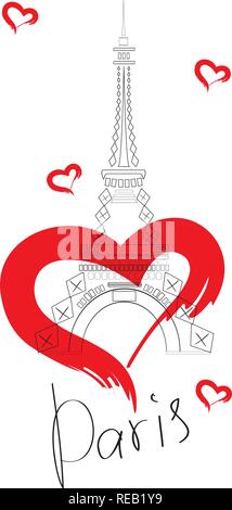 Vector Illustration von Paris Eiffel Tower Symbol. Stock Vektor