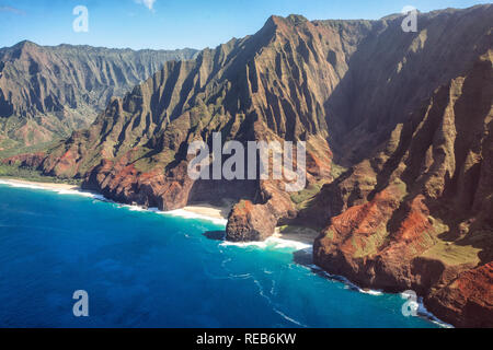 Luftaufnahme der Na Pali Küste Stockfoto