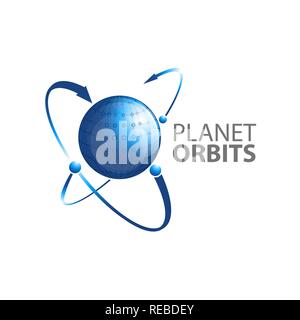 Planet umkreist Arrow Logo Konzept Design. Symbol grafische Vorlage element Vektor Stock Vektor