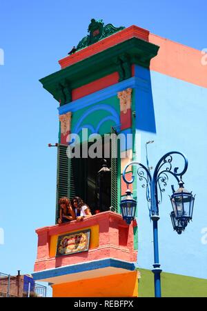 Colurful Häuser im Viertel La Boca, El Caminito, Buenos Aires, Argentinien Stockfoto