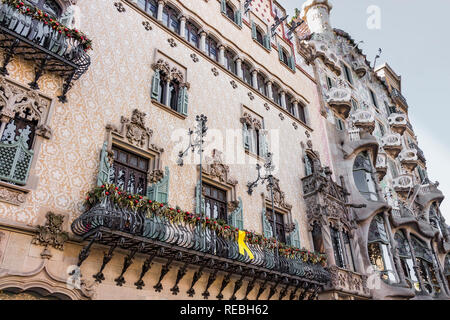 Barcelona - Dezember, 2018: die Fassade der Casa Amatller, zwischen 1898 und 1900 gebaut Stockfoto