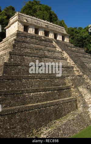 Palenque, UNESCO-Weltkulturerbe, Templo de las Inscripciones, der Tempel der Inschriften, Yucatan, Mexiko Stockfoto