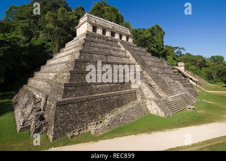 Palenque, UNESCO-Weltkulturerbe, Templo de las Inscripciones, der Tempel der Inschriften, Yucatan, Mexiko Stockfoto