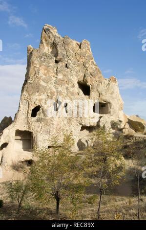 Göreme Nationalpark, UNESCO-Weltkulturerbe, Höhlenwohnungen oder Höhle Häuser, Göreme, Kappadokien, Türkei Stockfoto