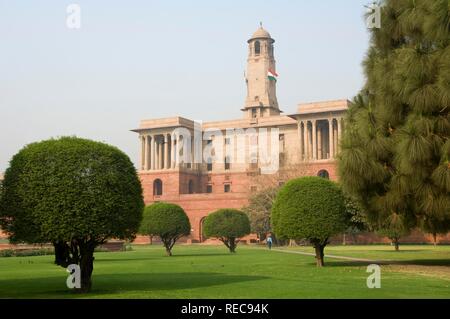 North Block der indischen Regierung Gebäude, Raisina Hill, Delhi, Indien Stockfoto