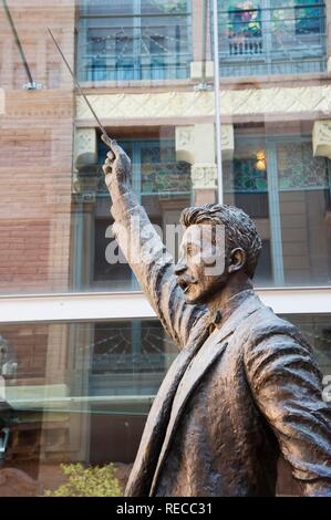 Statue des katalanischen Komponisten Luis Hirse, Palau de la Musica Catalana, Palast der katalanischen Musik, Architekt Luis Doménech y Stockfoto