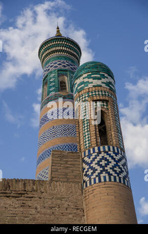 Islom Xoja Komplex in Chiwa. Usbekistan Stockfoto