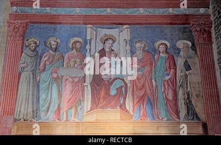 Fresken in der ältesten Kirche in Florenz, San Miato al Monte, Firenze, Florenz, Toskana, Italien, Europa gegründet. Stockfoto