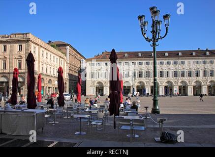 Piazza San Carlo, Turin, Turin, Piemont, Italien, Europa Stockfoto