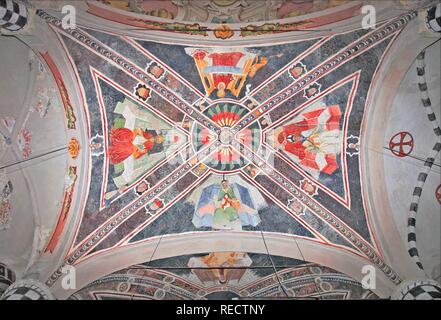 Fresken in der Kirche von Barolo, Piemont, Italien, Europa Stockfoto