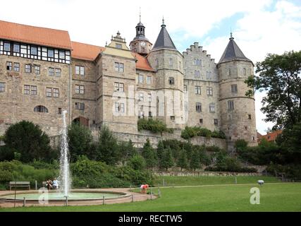 Schloss Schloss Bertholdsburg in Schleusingen, Hildburghausen, Thüringen, Deutschland Stockfoto