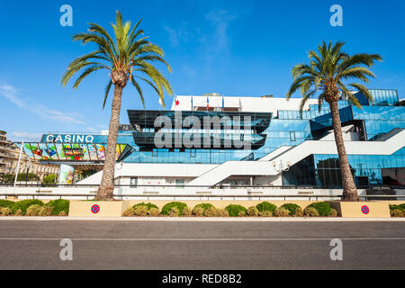 CANNES, Frankreich - 24. SEPTEMBER 2018: Casino Barriere im Palais des Festivals et des Congres in Cannes in Cannes Stadt in Frankreich Stockfoto