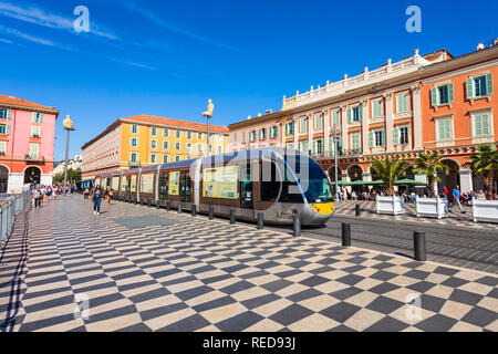 Nizza, Frankreich - 27 SEPTEMBER 2018: Place Massena Square in Nizza, Côte d'Azur in Frankreich Stockfoto