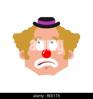 Clown verwirrte Emotionen Avatar. funnyman bei Verlust emoji. Harlekin Symbol. Vector Illustration Stock Vektor