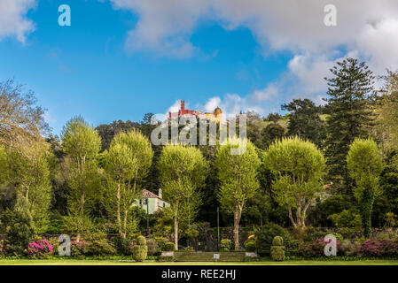 Der Palacio da Pena von der Quinta Regaleira in Sintra Stockfoto