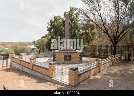 HOPETOWN, SÜDAFRIKA, 1. SEPTEMBER 2018: Ein Denkmal für den Wiid Familie, in Hopetown in der Northern Cape Provinz Stockfoto