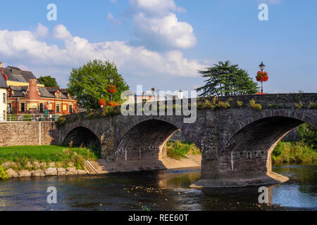 Brücke über den Fluss Usk Usk Gwent Wales Stockfoto