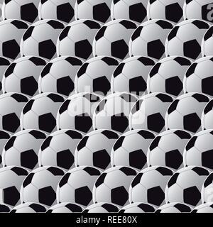 Seamless pattern with soccer (Football) balls black and white Stock Vektor