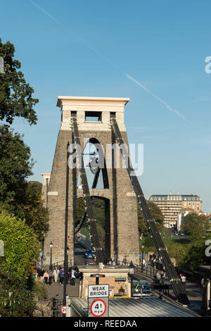Blick auf die Clifton Suspension Bridge, Clifton, Bristol, Großbritannien Stockfoto