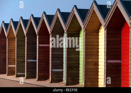 Bunten Badekabinen, Blyth, Northumberland Stockfoto