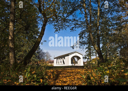 Jordan Covered Bridge im Pionierpark, Stayton, Oregon, USA. Stockfoto