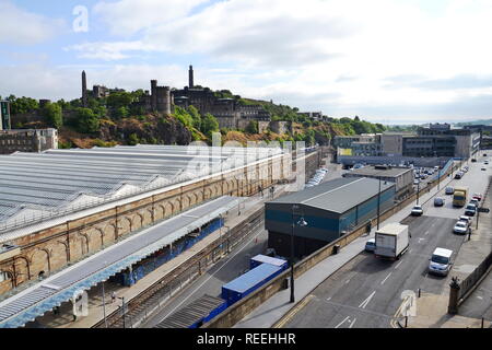 Denkmäler auf Calton Hill im Zentrum von Edinburg, Schottland, Vereinigtes Königreich, UNESCO Weltkulturerbe Stockfoto