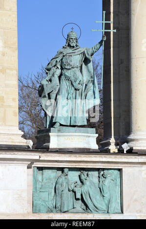 Der Heldenplatz ist einer der wichtigsten Plätze in Budapest, Ungarn. Millennium Monument. Hősök tere Stockfoto