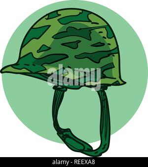 Weltkrieg 2 Style vintage Soldat mit Helm, Cartoon Stil Vector Illustration. Stock Vektor