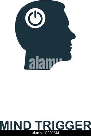 Bedenken auslösen. Premium Design von Persönlichkeit. Pixel Perfect Mind Trigger Symbol für Web Design, Anwendungen, Software, drucken Stock Vektor