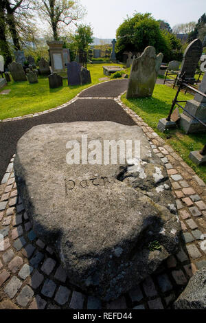 St. Patrick's Grab, Downpatrick Kathedrale, Co Down, Nordirland Stockfoto