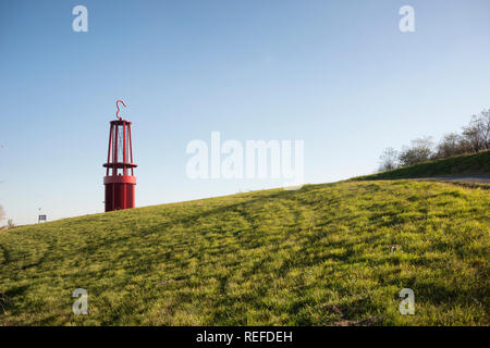 Das GELEUCHT, Halde Rheinpreussen, Deutschland. Die ca. 30 Meter hohe Wahrzeichen wurde von dem Künstler Otto Piene gebaut. Es am 17. September 2007 eröffnet Stockfoto