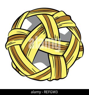 Charakter-symbole takraw handdrawn, Isolated On White Backgroun, Vector Illustration. Stock Vektor