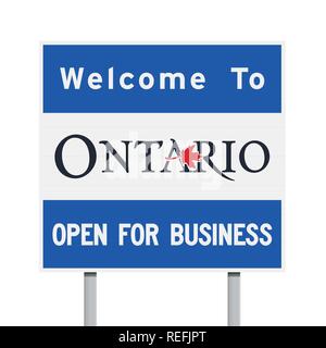 Willkommen in Ontario Schild Stock Vektor