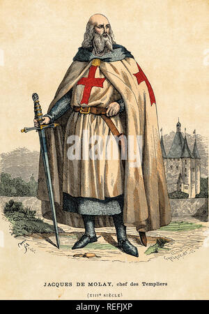 Jacques De Molay - Gründer von templer-XIII Secolo Stockfoto