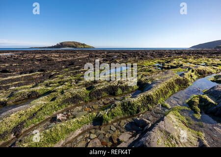 Hannafore Punkt; auf der Suche nach St Georges Insel; Looe, Cornwall, Großbritannien Stockfoto