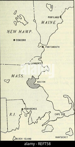 . Die kommerzielle Fischerei. Fischerei Fischhandel. Ozeanographie 11 Bathymetrische Karte von Meeresboden aus New England Vorbereitet, Die detaillierte Bathymetrische Karte des Meeresbodens aus New England kompiliert wird von kartographen der ESSA an der Küste und Geo-detic Umfrage (CGS). Es wird der Boden des Boston Harbor gehören.. } 8 L0CK INSEL wird die Karte nun 6.800 Quadratmeter Satzung Meilen von Ocean Bottom zur Verlängerung von Cape Cod, Massachusetts, Portland, Maine, und bis zu 53 Meilen seewärts aus Boston. Einer der Serie zählt zu einer Reihe von CGS für den Festlandsockel, einem Bereich über 862.000 Quadratmeter st geplant Stockfoto