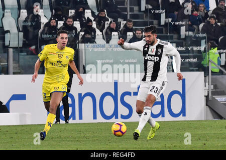 Turin, Italien. 21. Jan 2019. Emre kann (Juventus FC) während der Serie ein Fußballspiel zwischen Juventus Turin und AC Chievo Verona bei Allianz Stadion am 21 Januar, 2019 in Turin, Italien. Quelle: FABIO UDINE/Alamy leben Nachrichten Stockfoto