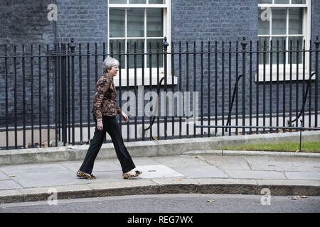 PM Theresa May an der Downing Street 10. London, Großbritannien. 21/01/2019 | Verwendung weltweit Stockfoto