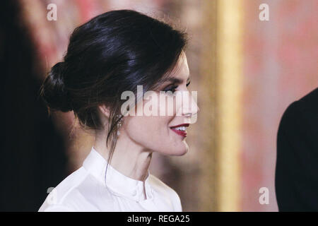 Madrid, Madrid, Spanien. 22 Jan, 2019. Queen Letizia von Spanien besucht die ausländische Botschafter Empfang im Königlichen Palast am Januar 22, 2019 in Madrid, Spanien Credit: Jack Abuin/ZUMA Draht/Alamy leben Nachrichten Stockfoto