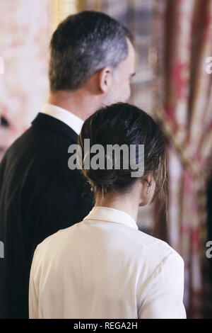 Madrid, Madrid, Spanien. 22 Jan, 2019. Queen Letizia von Spanien besucht die ausländische Botschafter Empfang im Königlichen Palast am Januar 22, 2019 in Madrid, Spanien Credit: Jack Abuin/ZUMA Draht/Alamy leben Nachrichten Stockfoto