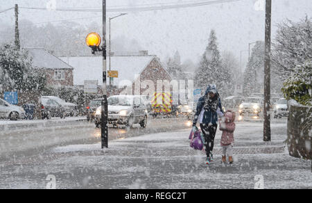 Princes Risborough, Buckinghamshire, Großbritannien. 22. Januar, 2019. UK Wetter. Schwere Schnee in Buckinghamshire. Princes Risborough. Credit: Susie Kearley/Alamy leben Nachrichten Stockfoto