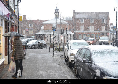 Princes Risborough, Buckinghamshire, Großbritannien. 22. Januar, 2019. UK Wetter. Schwere Schnee in Buckinghamshire. Princes Risborough. Credit: Susie Kearley/Alamy leben Nachrichten Stockfoto