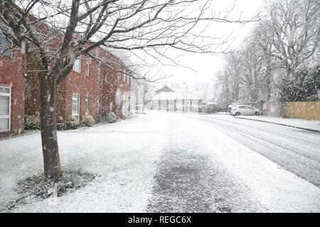 Princes Risborough, Buckinghamshire, Großbritannien. 22. Januar, 2019. UK Wetter. Schwere Schnee in Buckinghamshire. Princes Risborough. Credit: Susie Kearley/Alamy leben Nachrichten Stockfoto