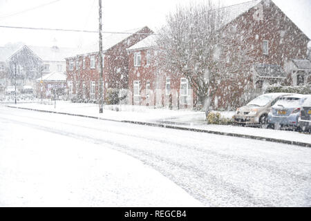 Princes Risborough, Buckinghamshire, Großbritannien. 22. Januar, 2019. UK Wetter. Schwere Schnee in Buckinghamshire. Princes Risborough. Credit: Susie Kearley/Alamy leben Nachrichten Stockfoto