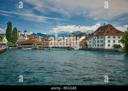 Luftbild von Luzern / Luzern Schweiz Stockfoto