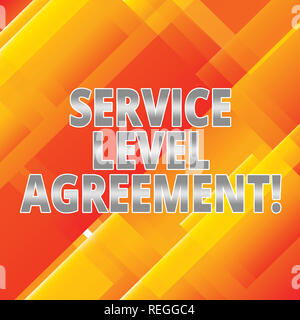 Wort schreiben Text Service Level Agreement. Business Konzept für Verpflichtung zwischen einem Dienstleister und einem client Schrägen und überlappenden Farbe der R Stockfoto